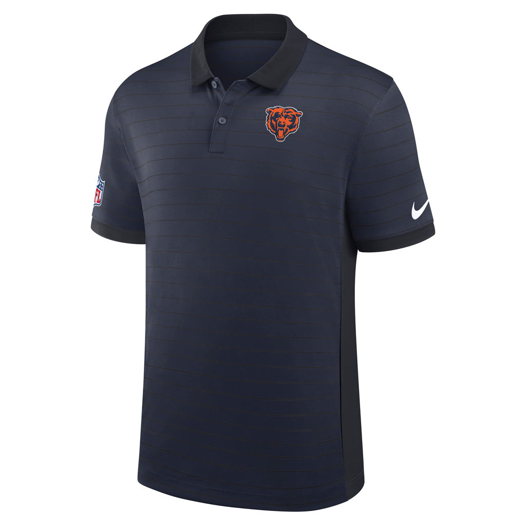 NFL Chicago Bears Nike 2025 Dri-Fit Striped Polo - Navy