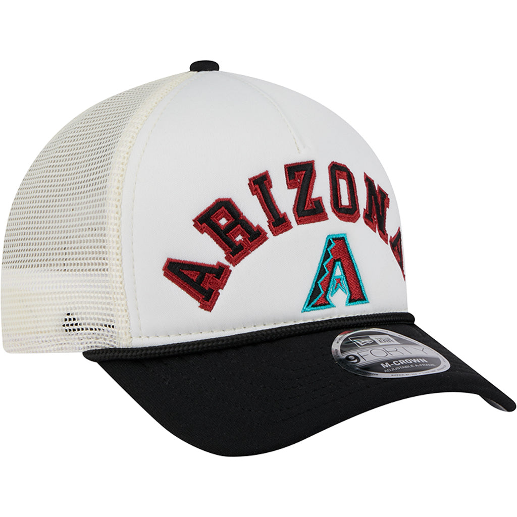 MLB Arizona Diamondbacks New Era Arch Logo 9FORTY M-Crown Snapback Trucker Hat - Chrome