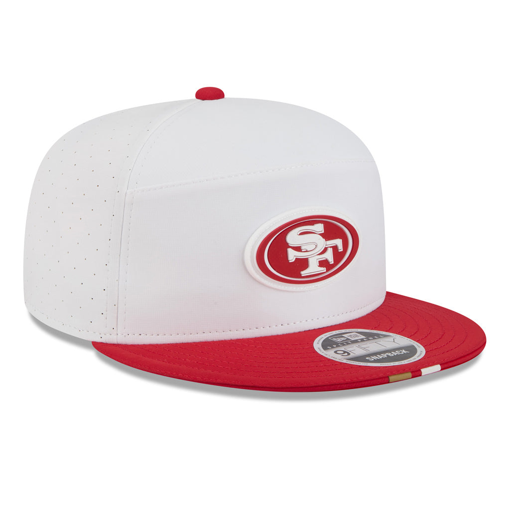 NFL San Francisco 49ers New Era 2025 Training 9FIFTY Split Panel Snapback Hat - White