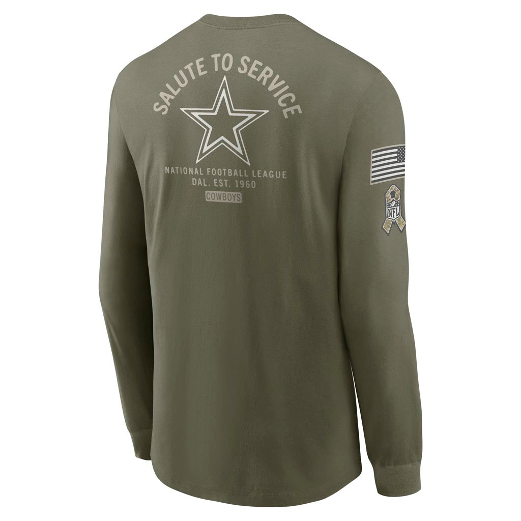 NFL Dallas Cowboys Nike 2025 Salute to Service Long Sleeve T-Shirt - Green