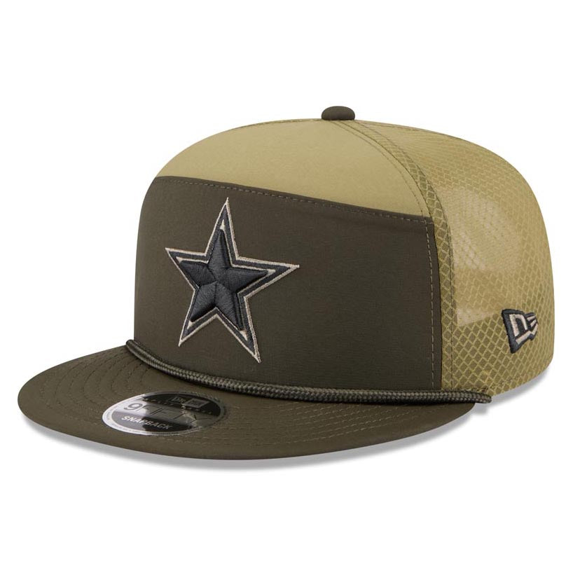NFL Dallas Cowboys New Era 2025 Salute to Service 9FIFTY Split Panel Snapback Hat - Green