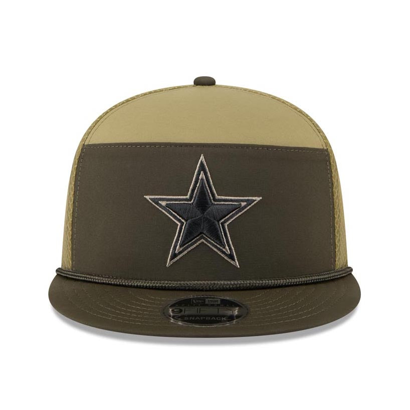 NFL Dallas Cowboys New Era 2025 Salute to Service 9FIFTY Split Panel Snapback Hat - Green