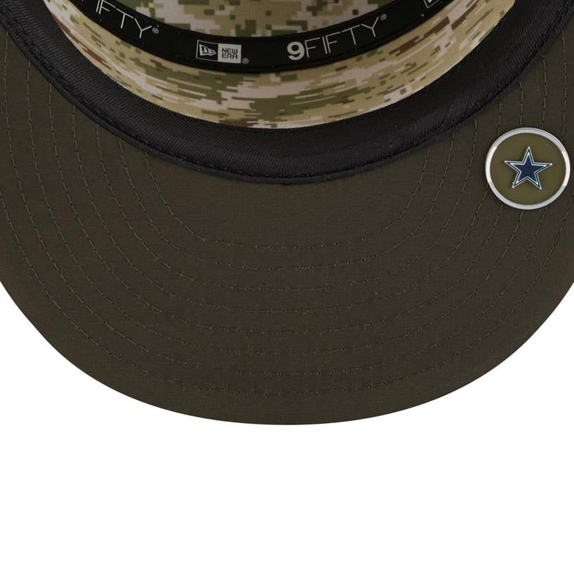 NFL Dallas Cowboys New Era 2025 Salute to Service 9FIFTY Split Panel Snapback Hat - Green