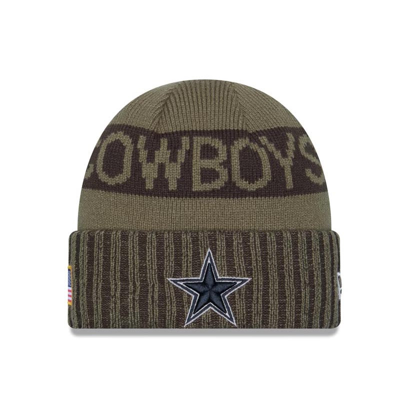 NFL Dallas Cowboys New Era 2025 Salute to Service Knit Hat - Green