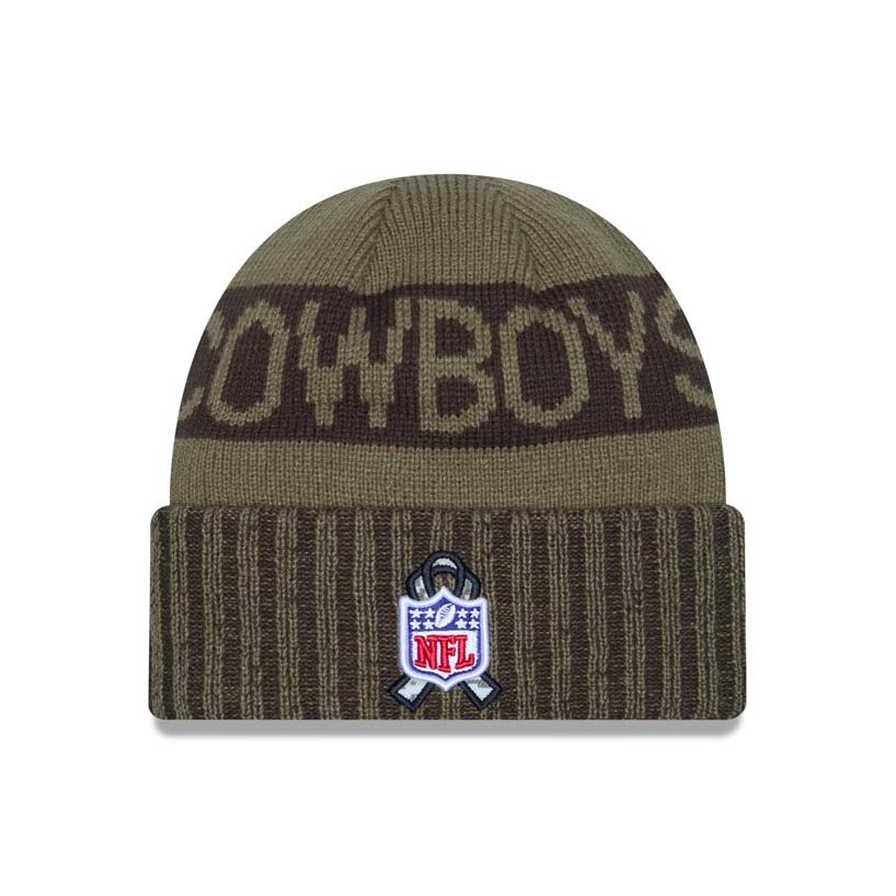 NFL Dallas Cowboys New Era 2025 Salute to Service Knit Hat - Green