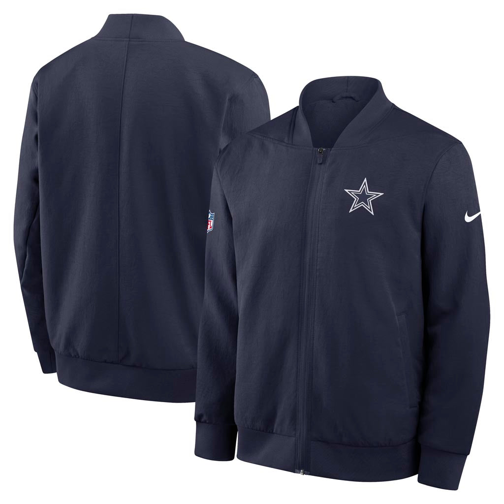 NFL Dallas Cowboys Nike 2025 Sideline Bomber Jacket - Navy