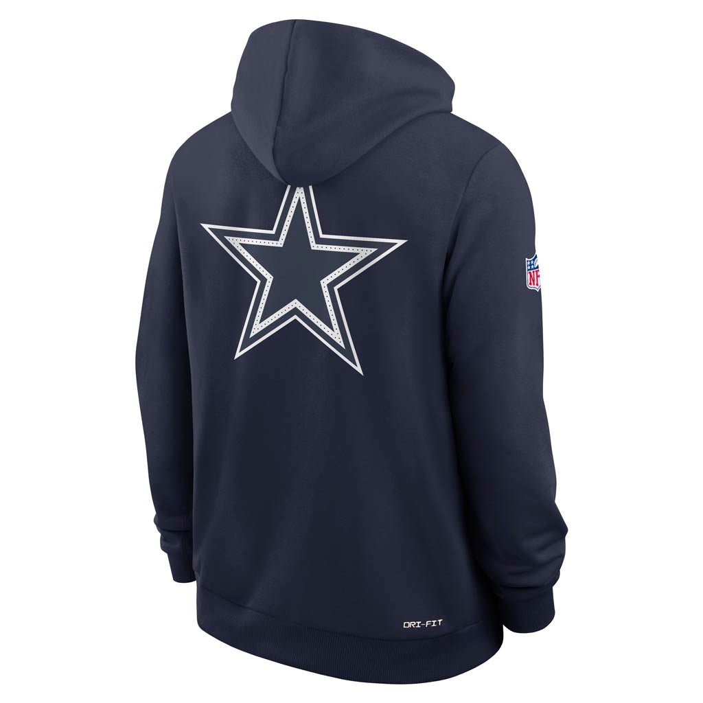 NFL Dallas Cowboys Nike 2025 Sideline Full Zip Hoodie - Navy