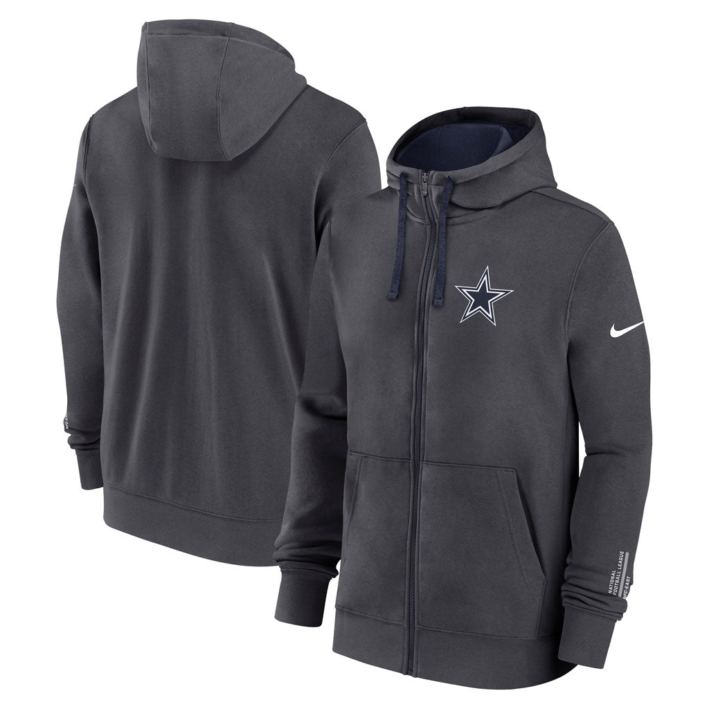 NFL Dallas Cowboys Nike Club Full-Zip Hoodie - Graphite
