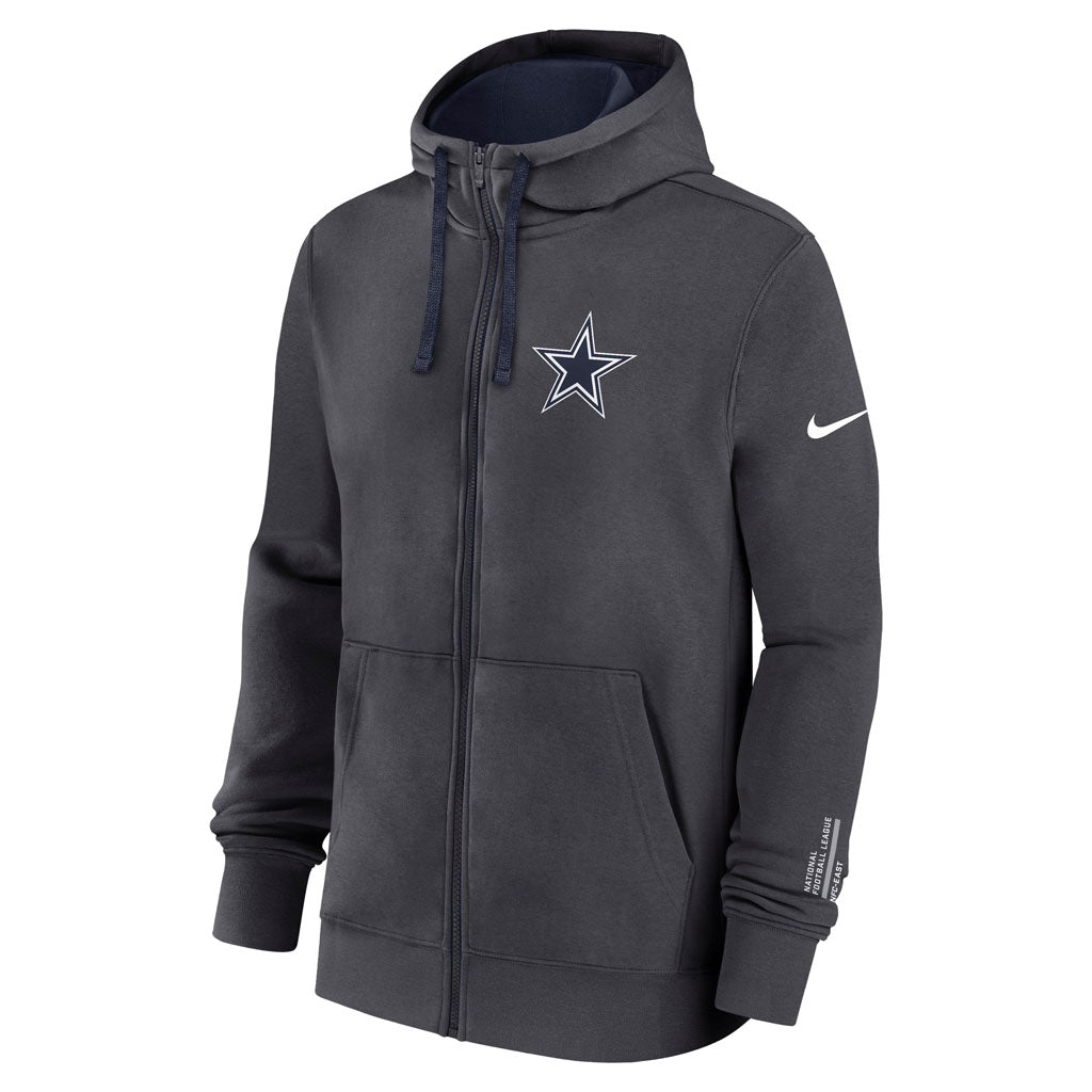 NFL Dallas Cowboys Nike Club Full-Zip Hoodie - Graphite
