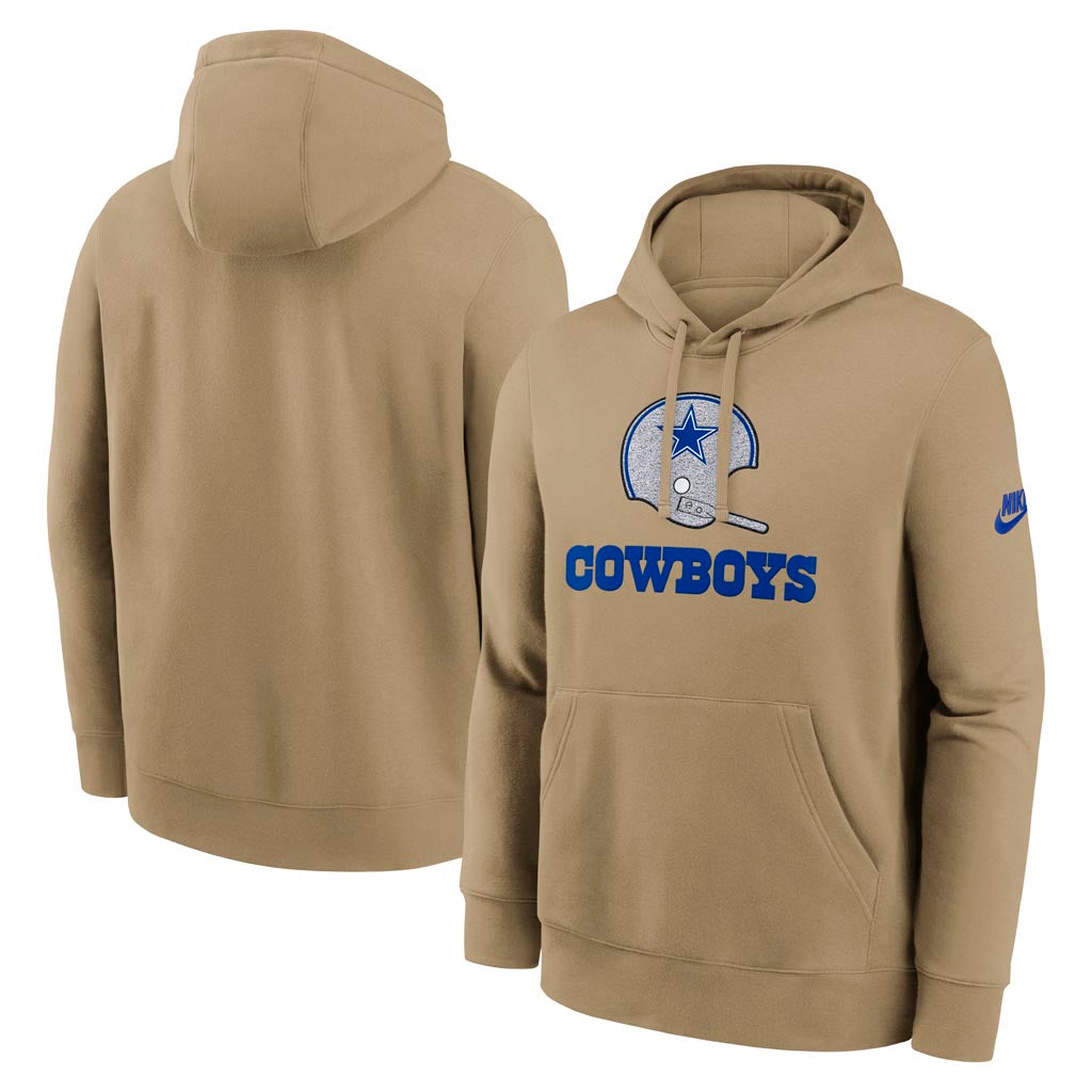 NFL Dallas Cowboys Nike 2025 Rewind Club Pullover Hoodie - Brown