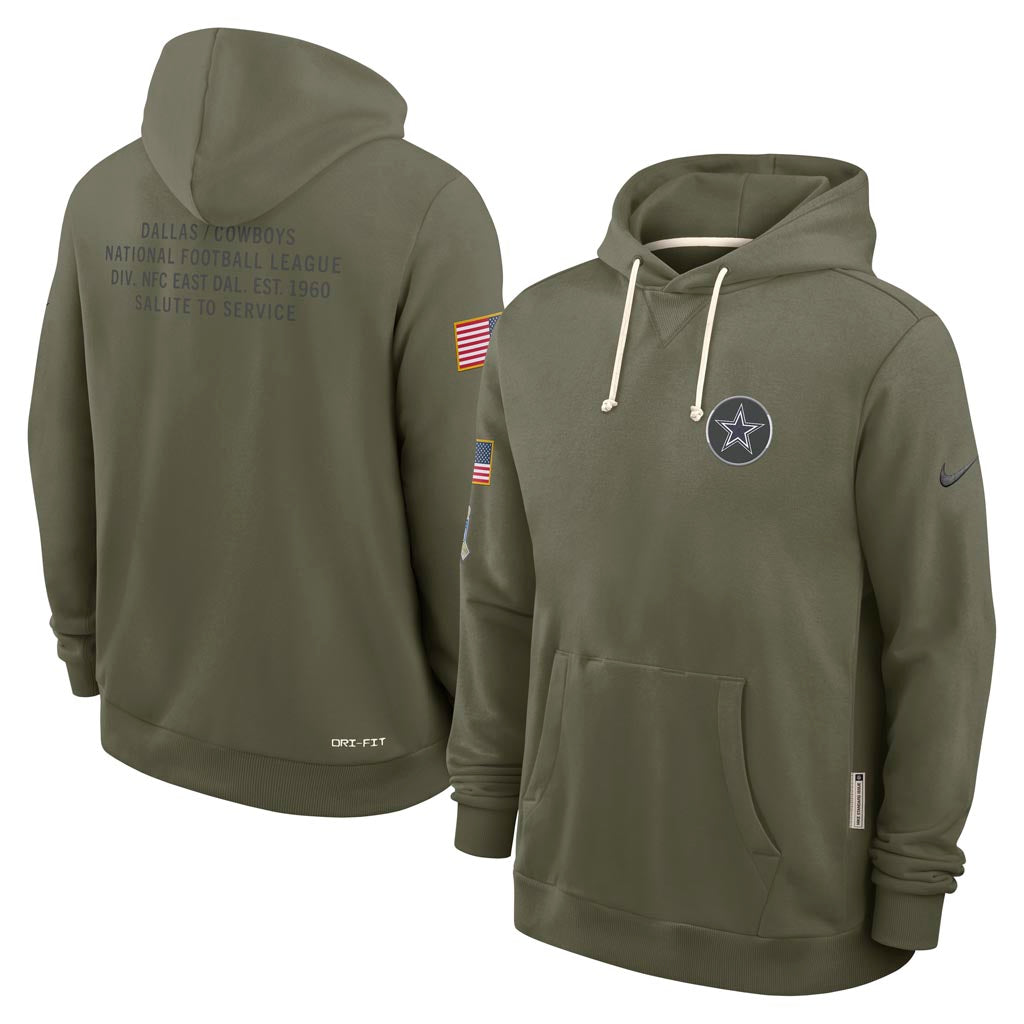 NFL Dallas Cowboys Nike 2025 Salute to Service Pullover Hoodie - Green