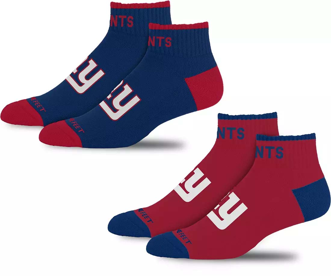 NFL New York Giants For Bare Feet Front & Center 2-Pack Sock