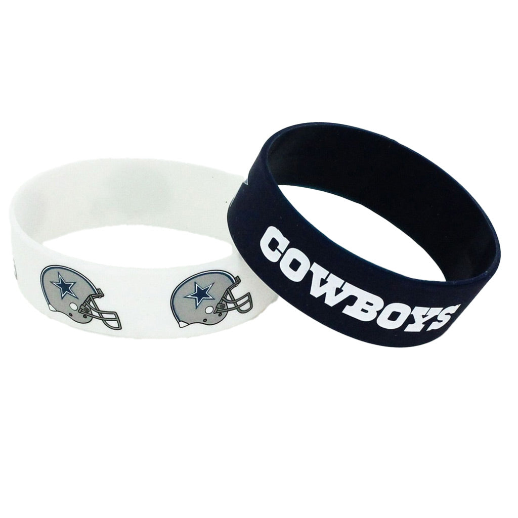 NFL Dallas Cowboys Aminco 2-Pack Wide Silicone Bracelet Bands