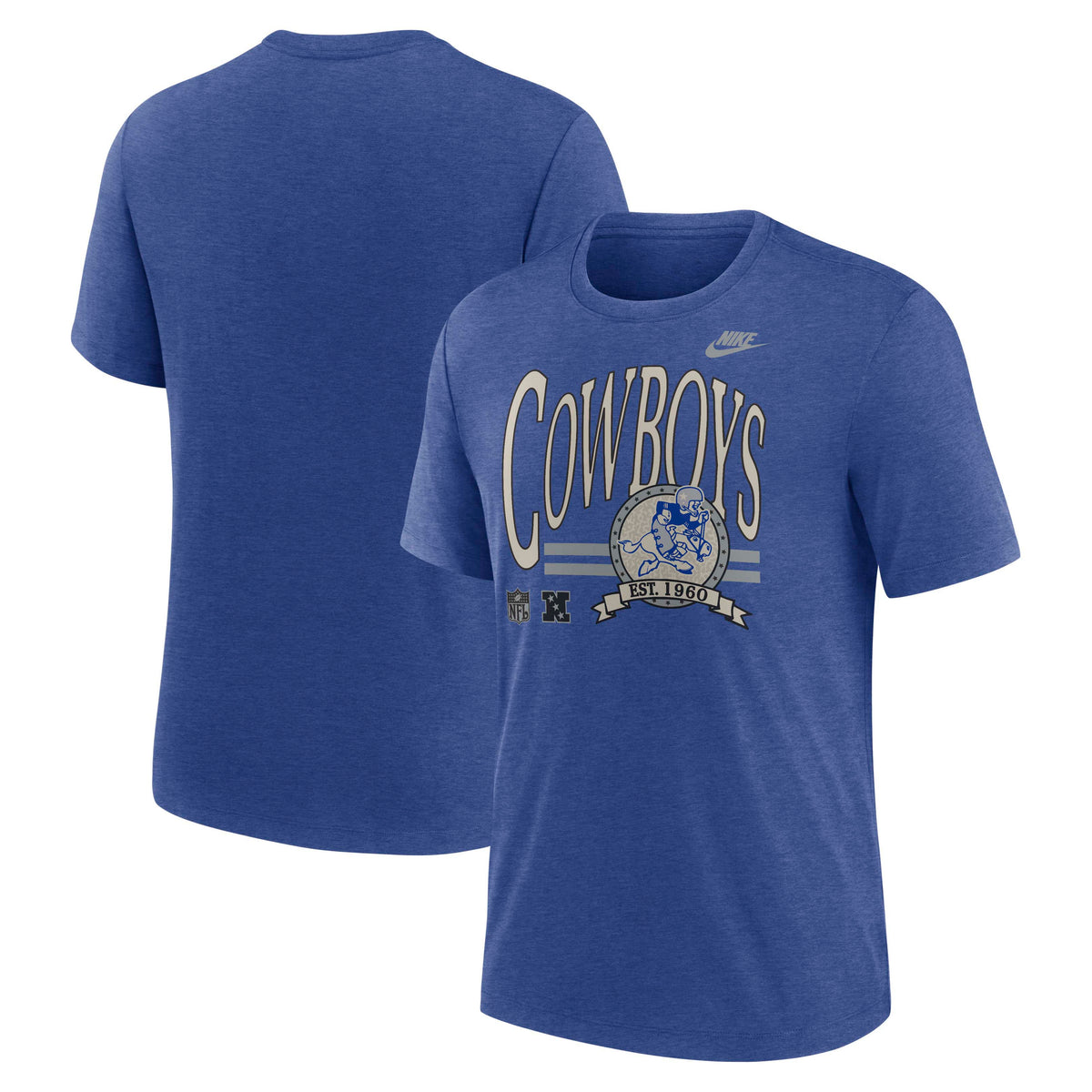 NFL Dallas Cowboys Nike Rewind Triblend T-Shirt- Blue