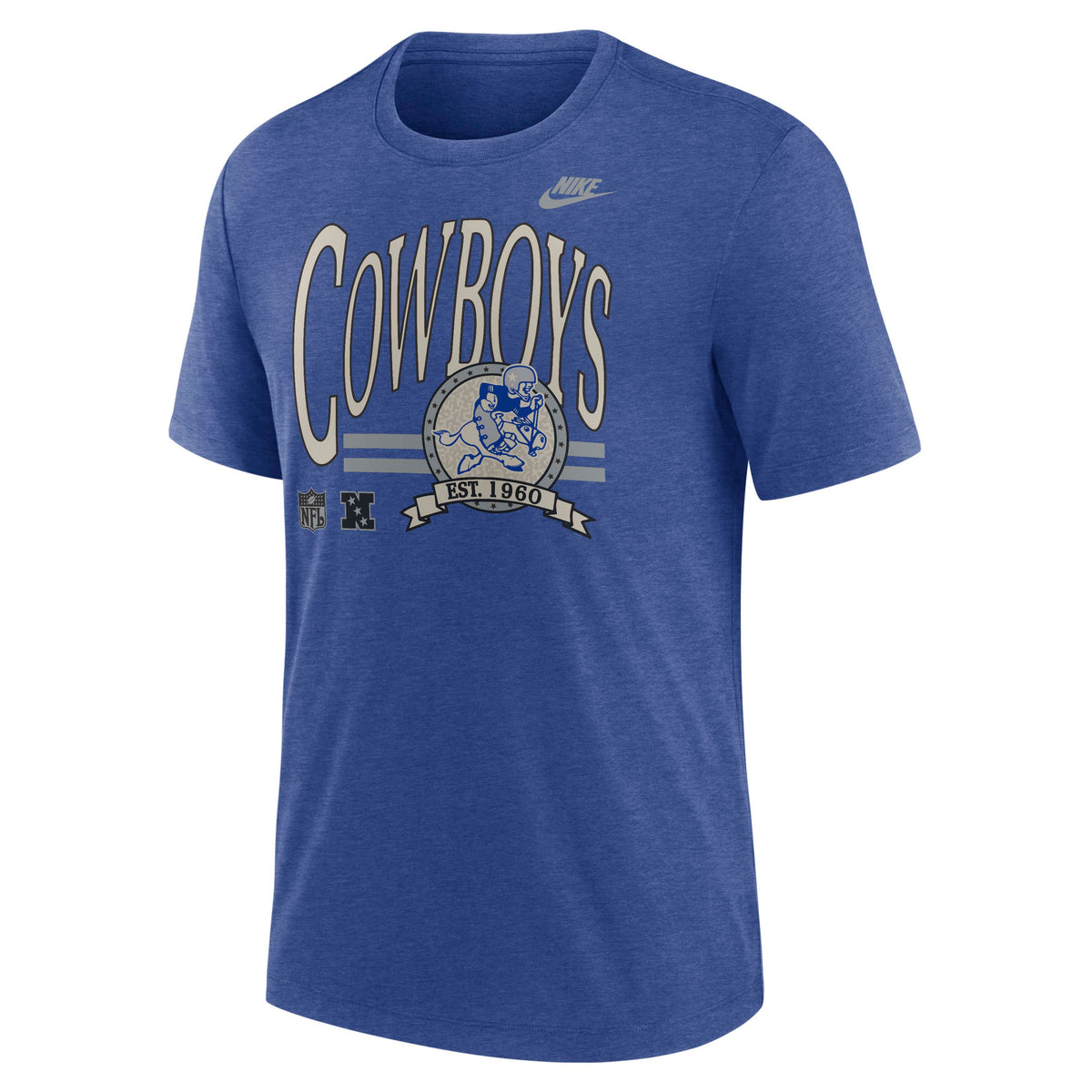 NFL Dallas Cowboys Nike Rewind Triblend T-Shirt- Blue