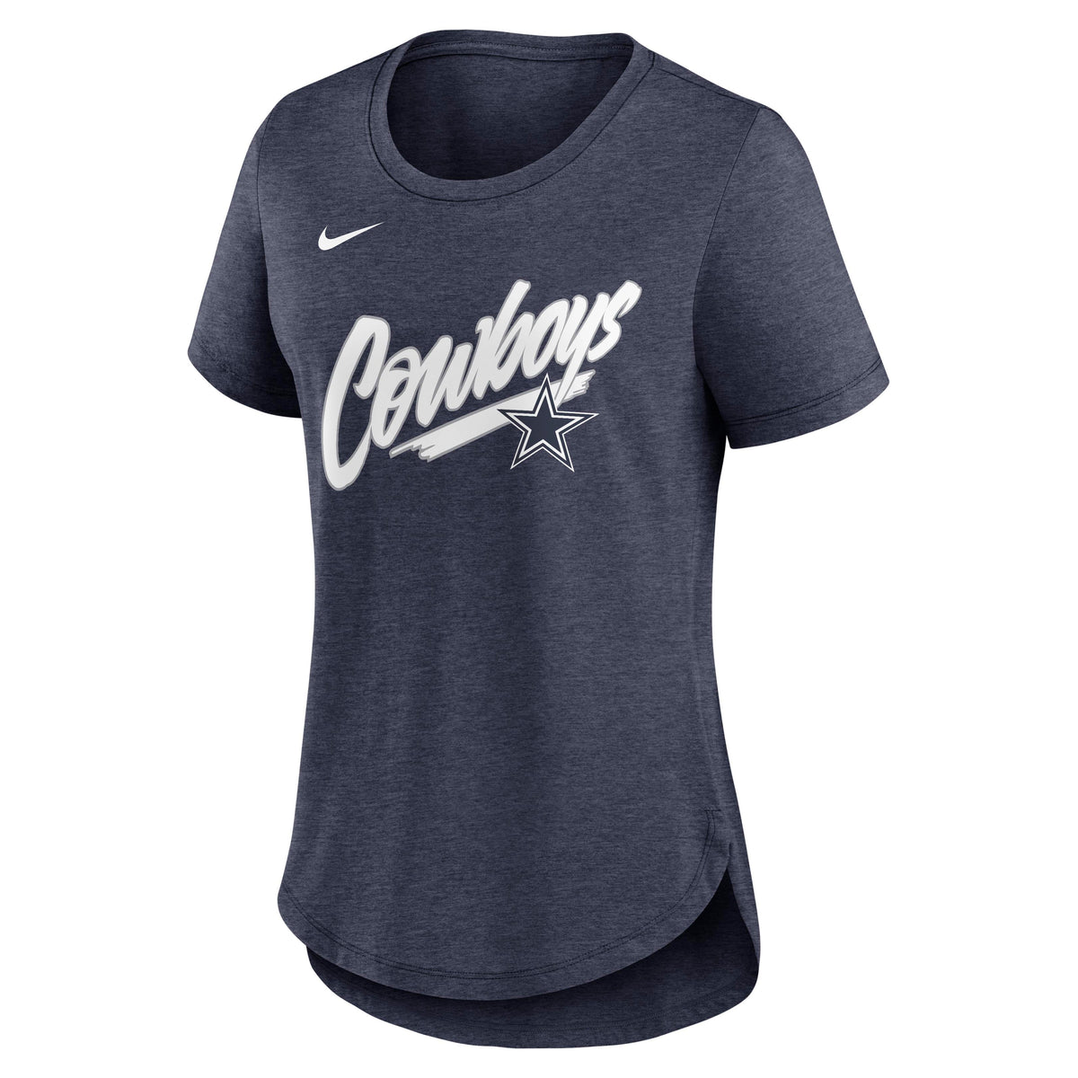 NFL Dallas Cowboys Women's Nike Script Triblend Fashion Top- Navy