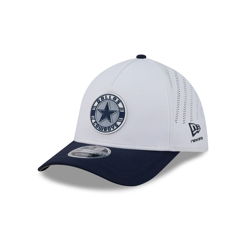 NFL Dallas Cowboys New Era Patch 39THIRTY M-Crown Flex Fit Hat - White