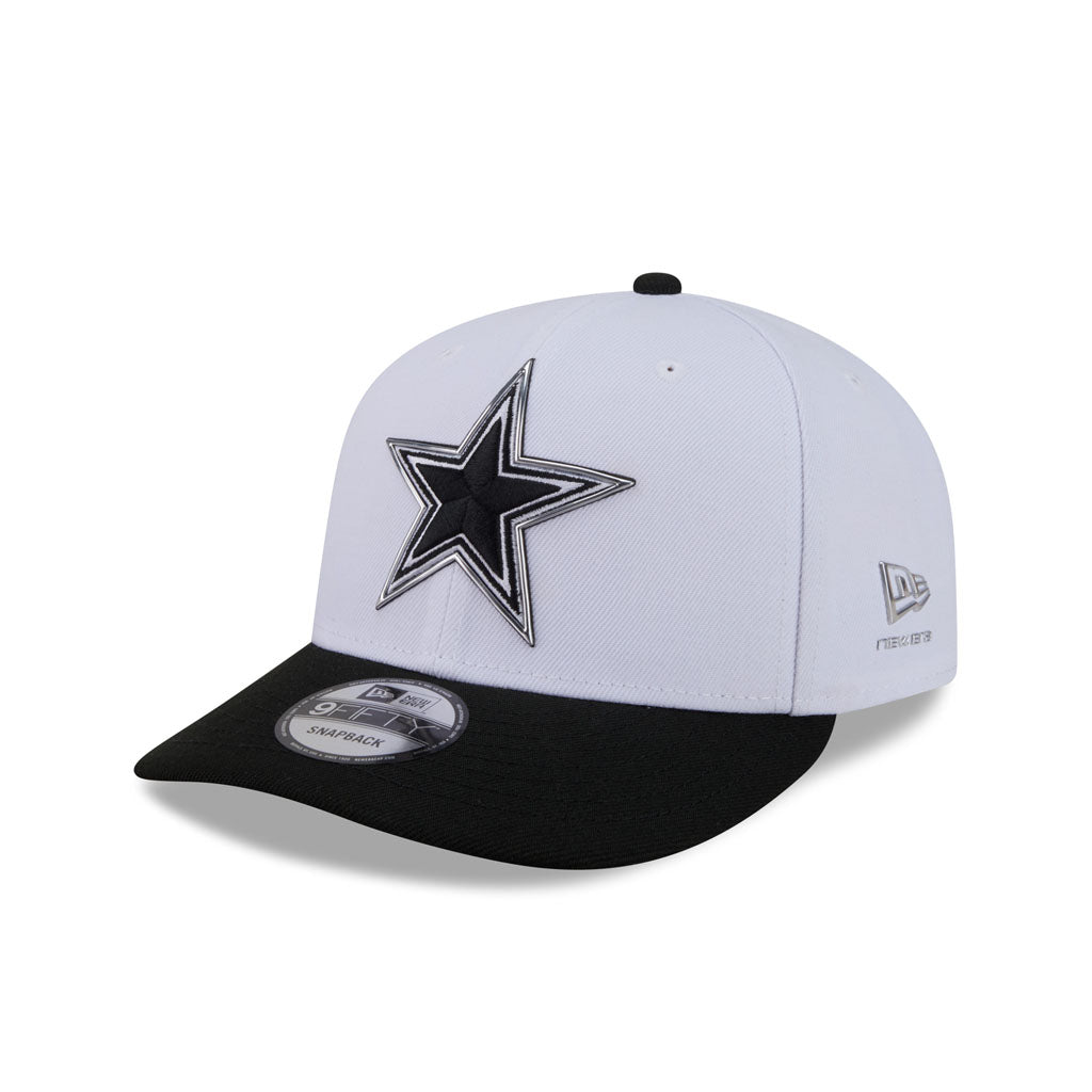 NFL Dallas Cowboys New Era 2026 Black & White Draft 9FIFTY Snapback Hat - White