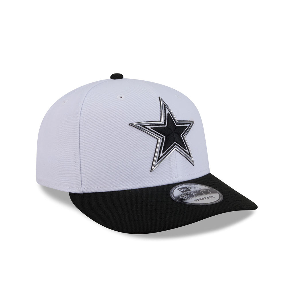 NFL Dallas Cowboys New Era 2026 Black & White Draft 9FIFTY Snapback Hat - White