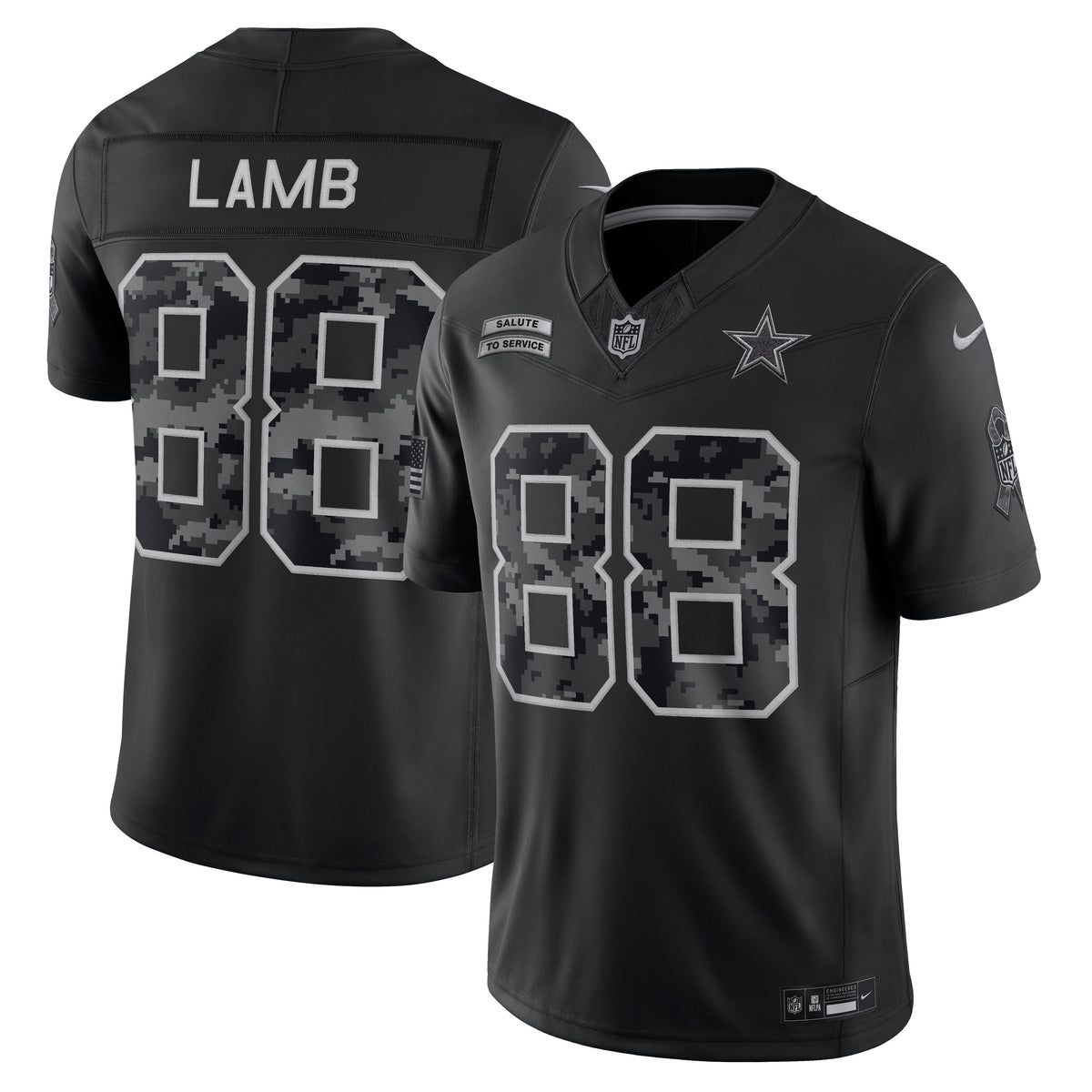 NFL Dallas Cowboys CeeDee Lamb Nike 2026 Salute to Service Limited Jersey- Black