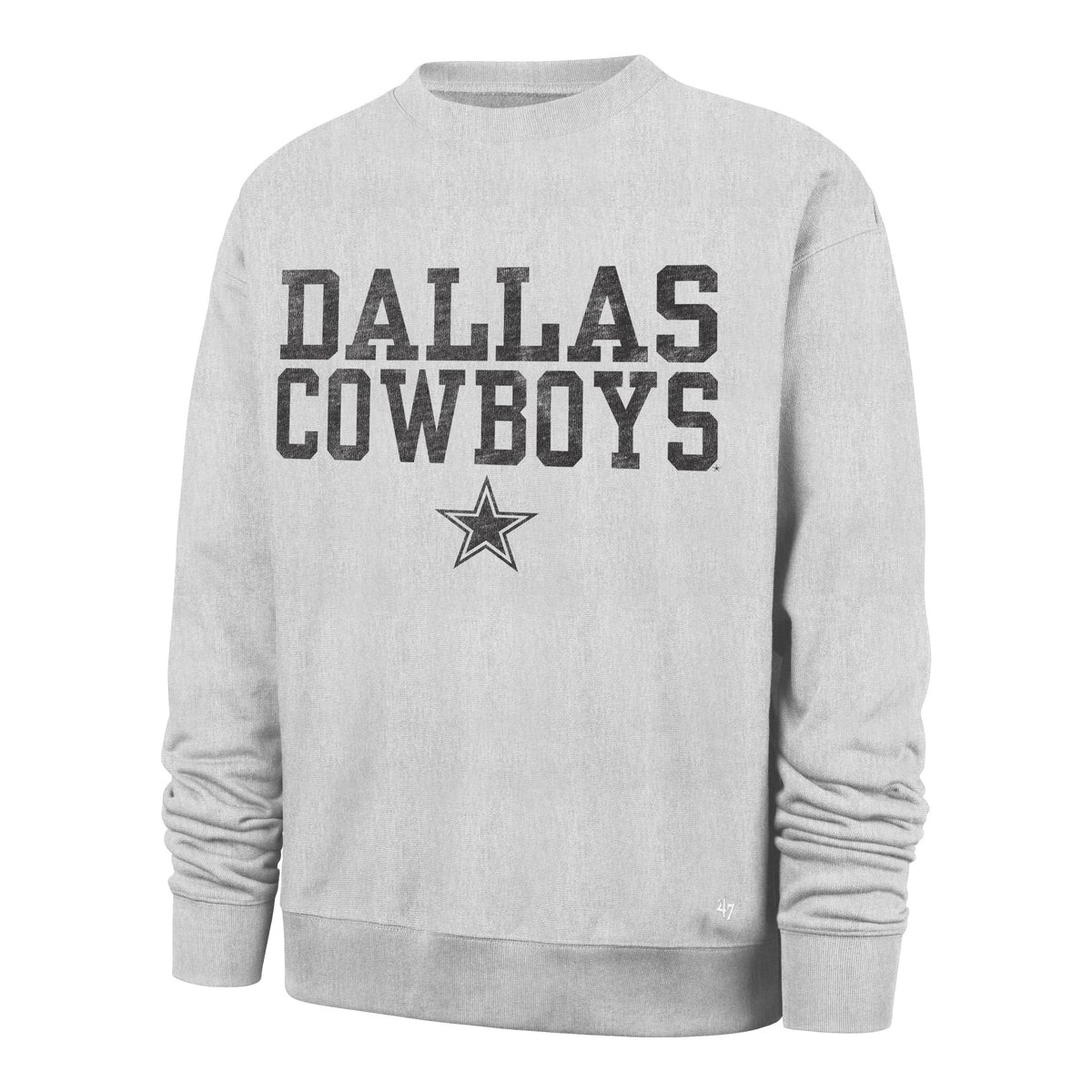 NFL Dallas Cowboys '47 Campus Stack Foundation Crewneck Sweatshirt- Gray