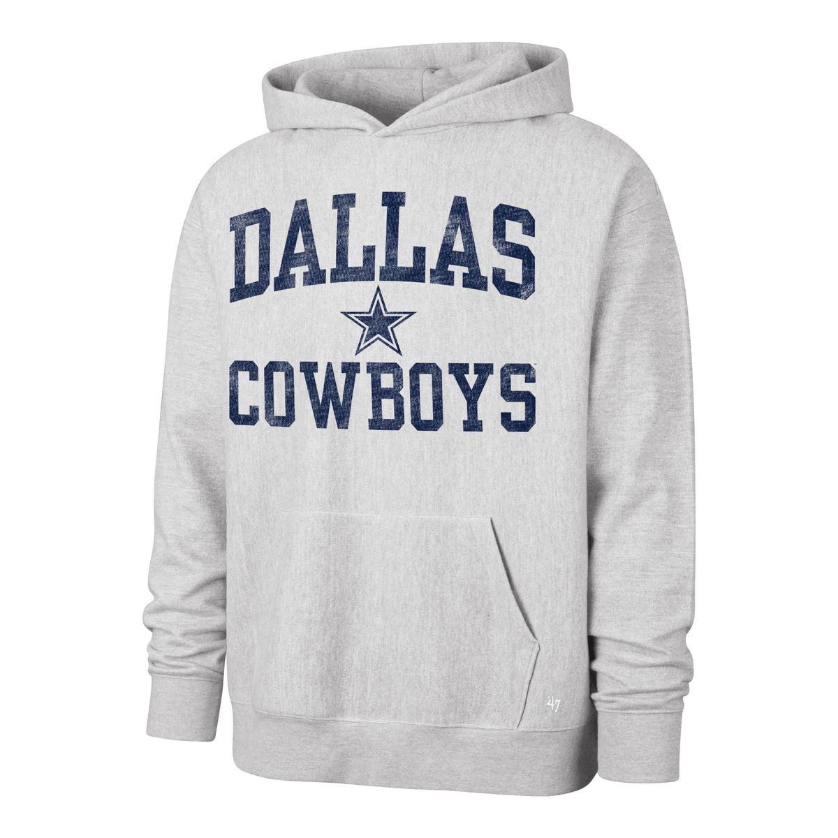NFL Dallas Cowboys '47 Campus Stack Arched Foundation Pullover Hoodie- Gray