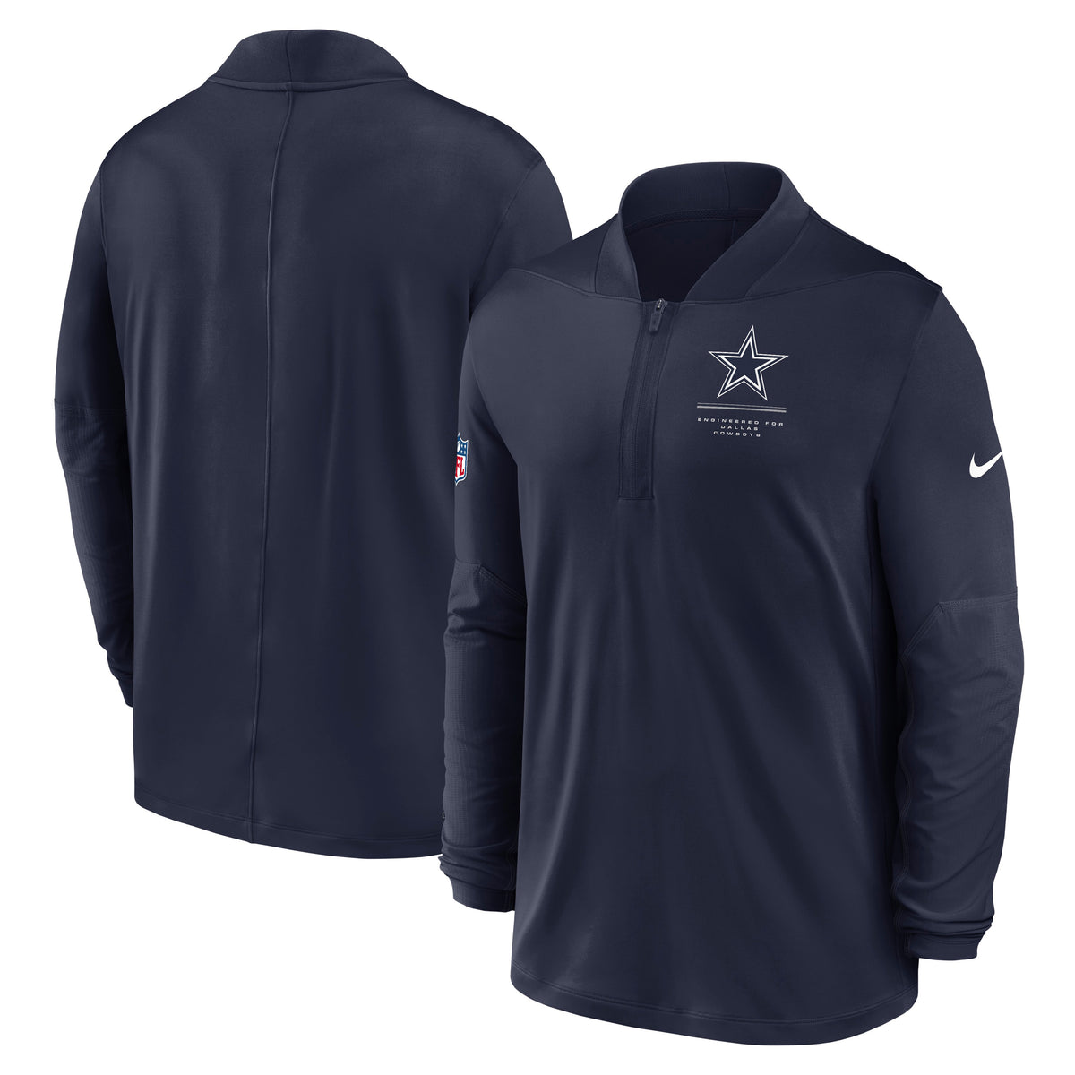 NFL Dallas Cowboys Nike Midweight Half-Zip Jacket Top- Navy