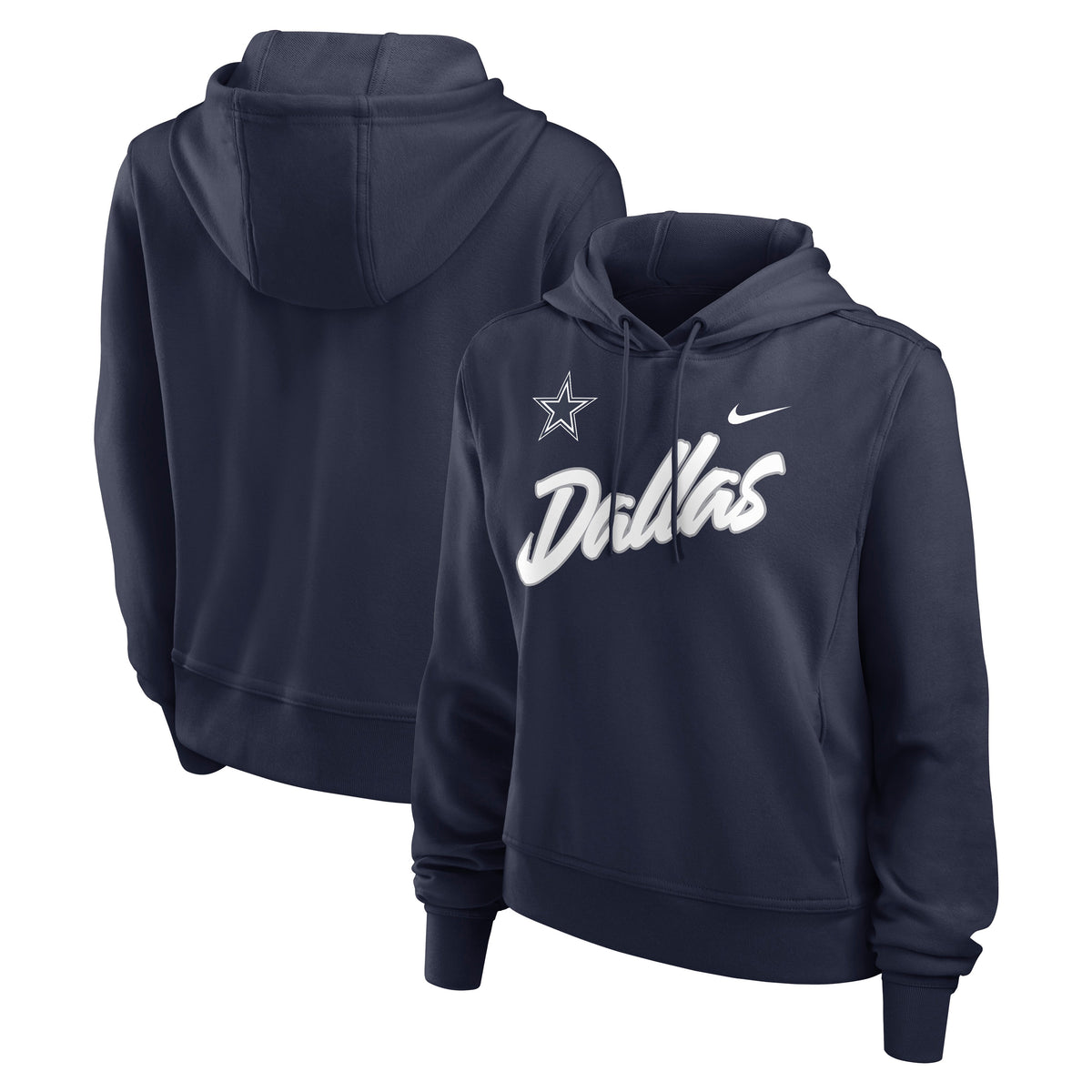 NFL Dallas Cowboys Women's Nike Script Dri-Fit Perf One Hoodie- Navy