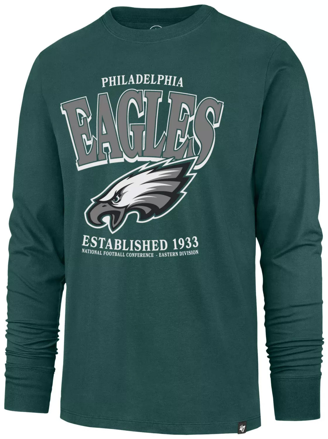 NFL Philadelphia Eagles '47 Checkdown Franklin Long Sleeve T-Shirt- Green