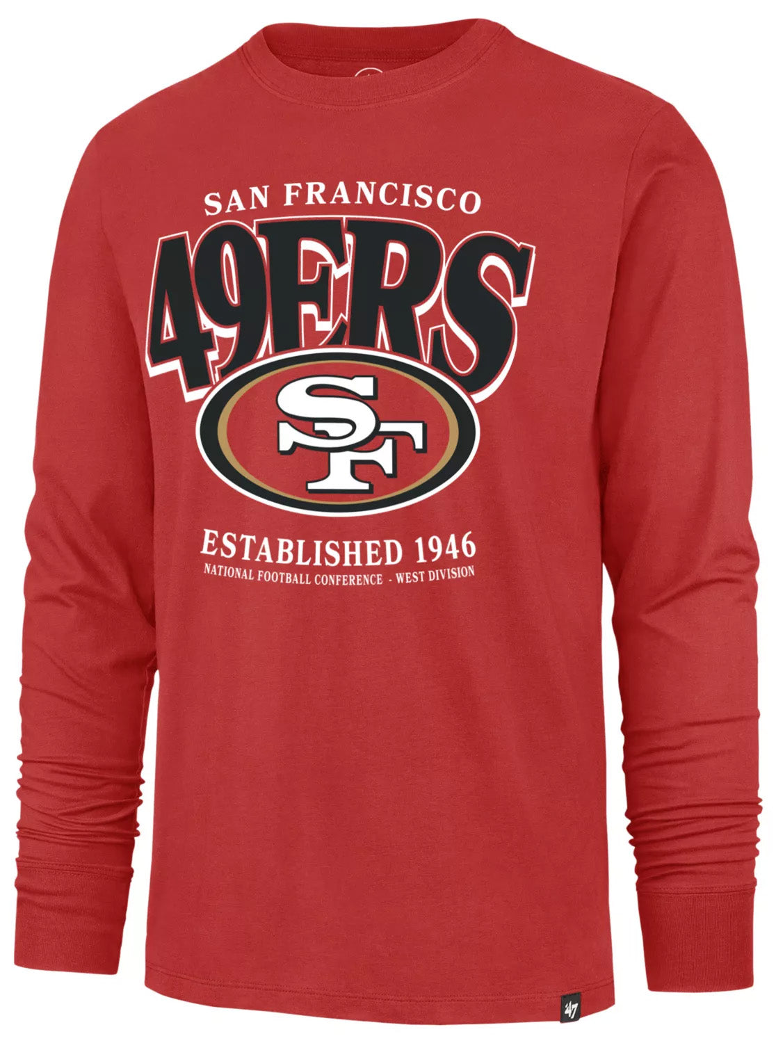 NFL San Francisco 49ers '47 Checkdown Franklin Long Sleeve T-Shirt- Red