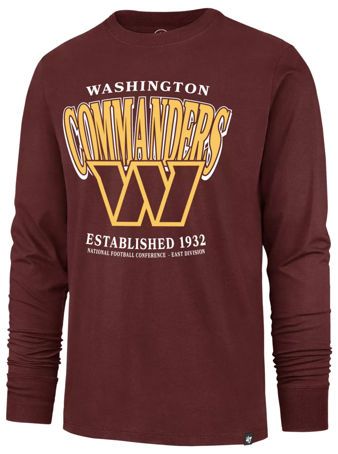 NFL Washington Commanders '47 Checkdown Franklin Long Sleeve T-Shirt- Maroon