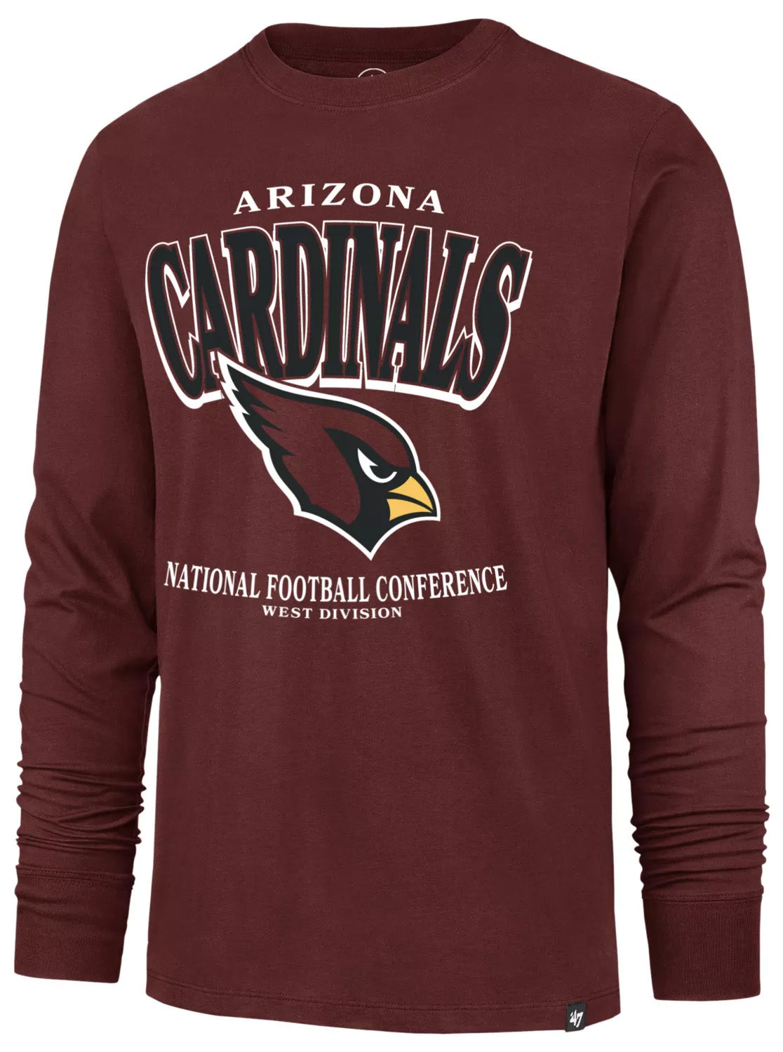 NFL Arizona Cardinals '47 Checkdown Franklin Long Sleeve T-Shirt- Red