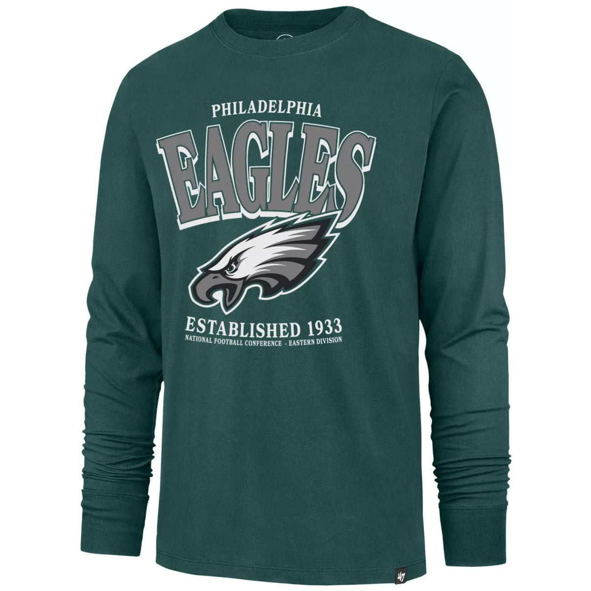 NFL Philadelphia Eagles '47 Checkdown Franklin Long Sleeve T-Shirt- Green