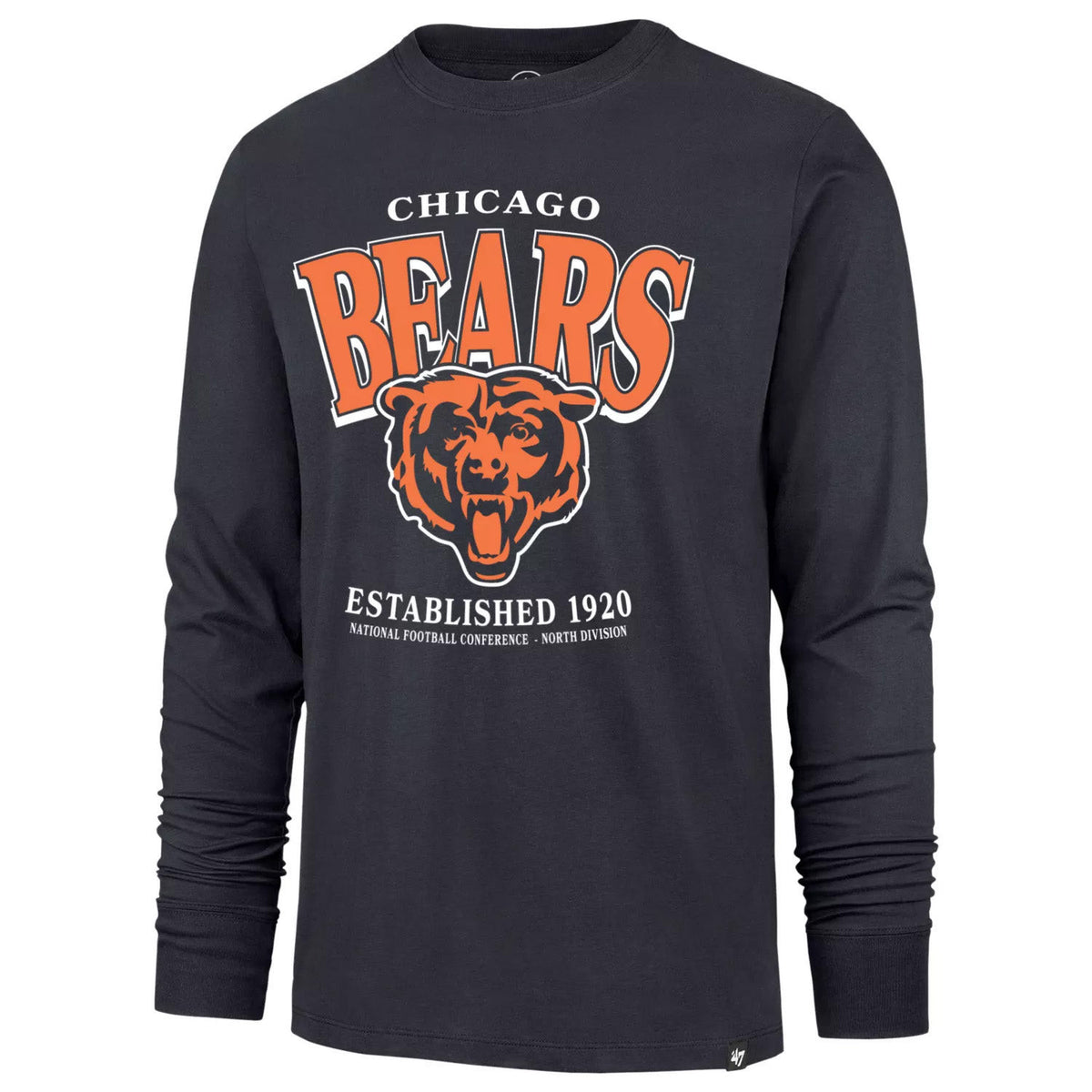 NFL Chicago Bears '47 Checkdown Franklin Long Sleeve T-Shirt- Navy