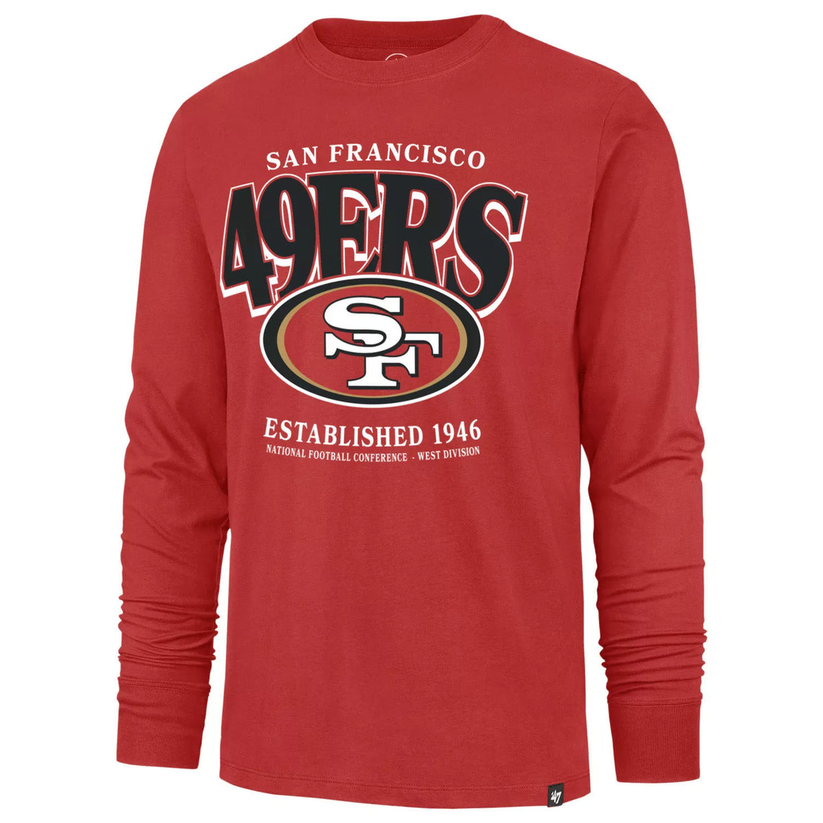 NFL San Francisco 49ers '47 Checkdown Franklin Long Sleeve T-Shirt- Red