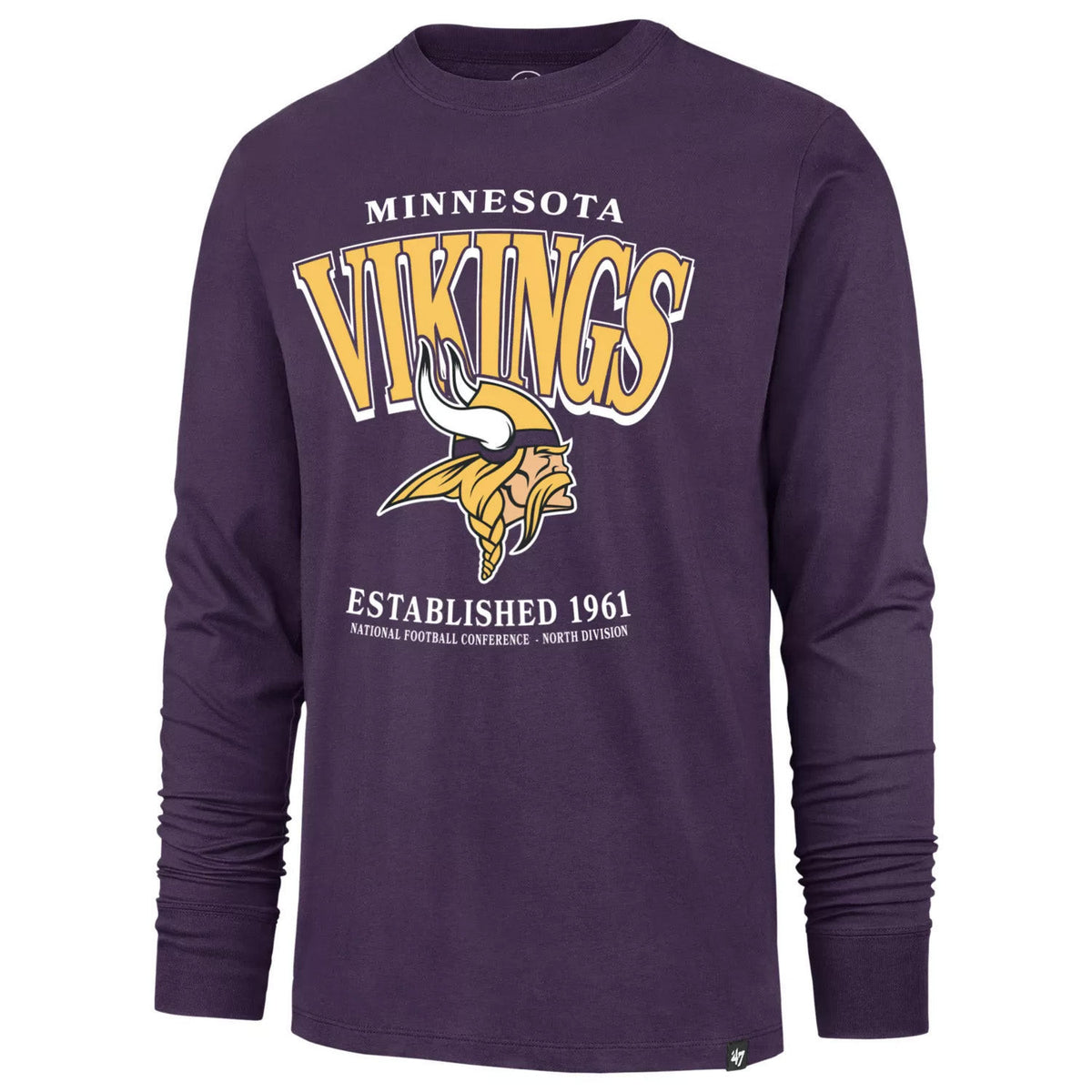 NFL Minnesota Vikings '47 Checkdown Franklin Long Sleeve T-Shirt- Purple