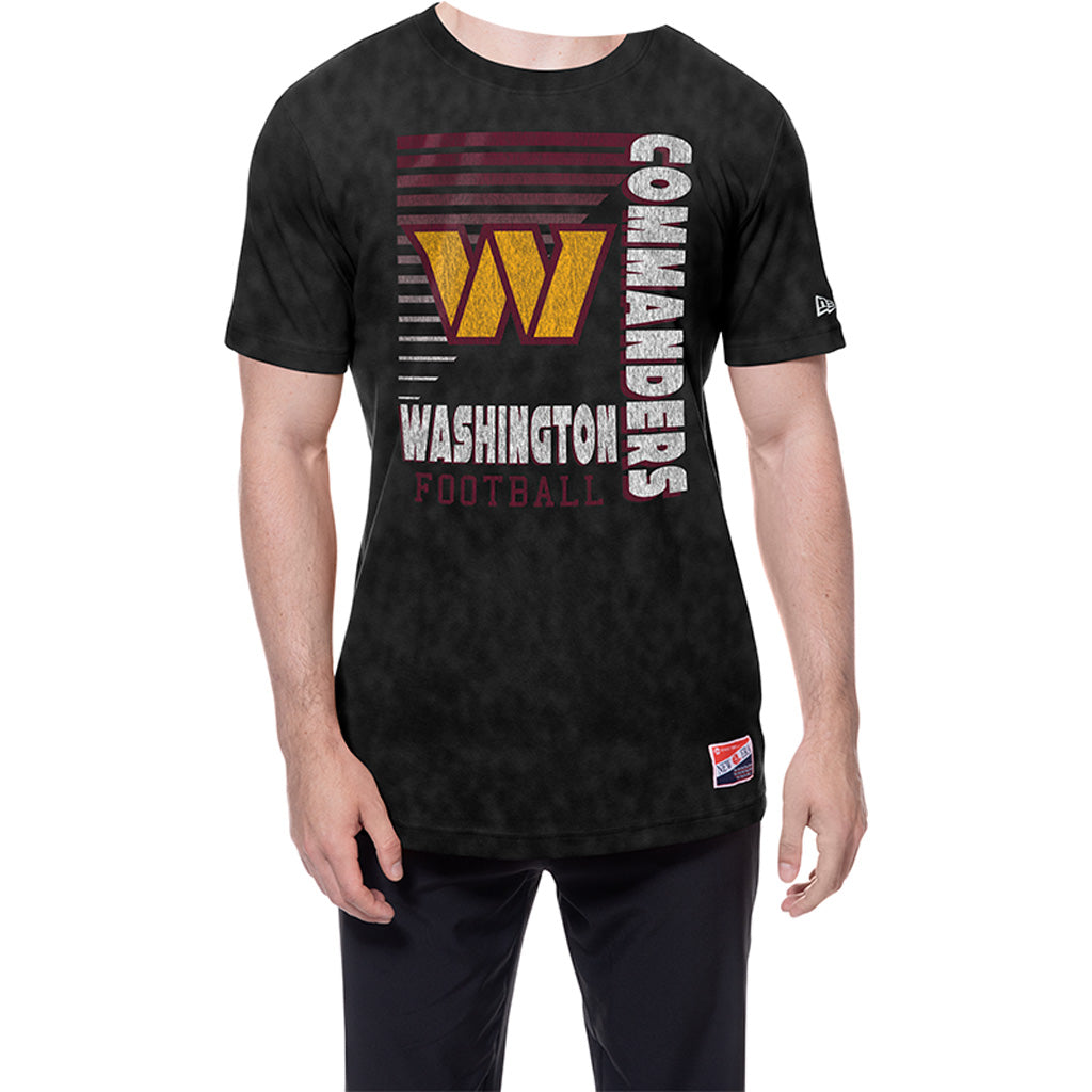 NFL Washington Commanders New Era Throwback Wash T-Shirt - Black