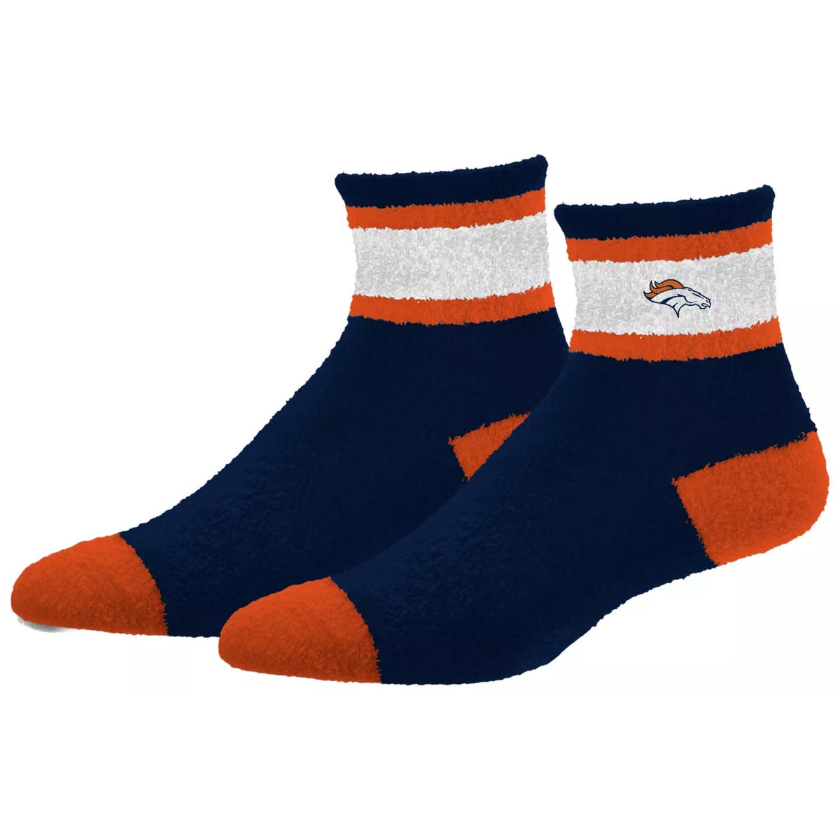 NFL Denver Broncos For Bare Feet Cuff Stripe Sock- Blue