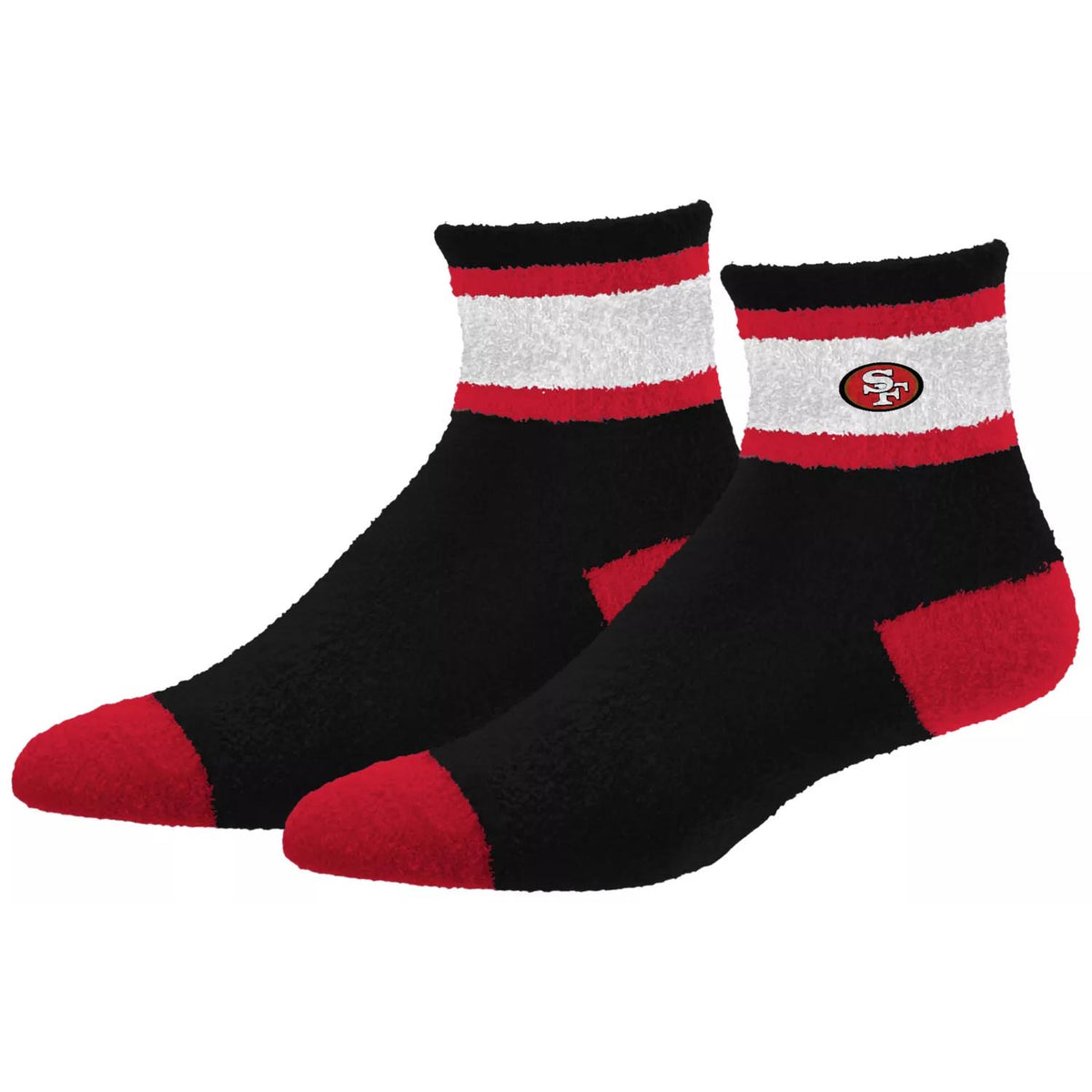 NFL San Francisco 49ers For Bare Feet Cuff Stripe Sock- Black