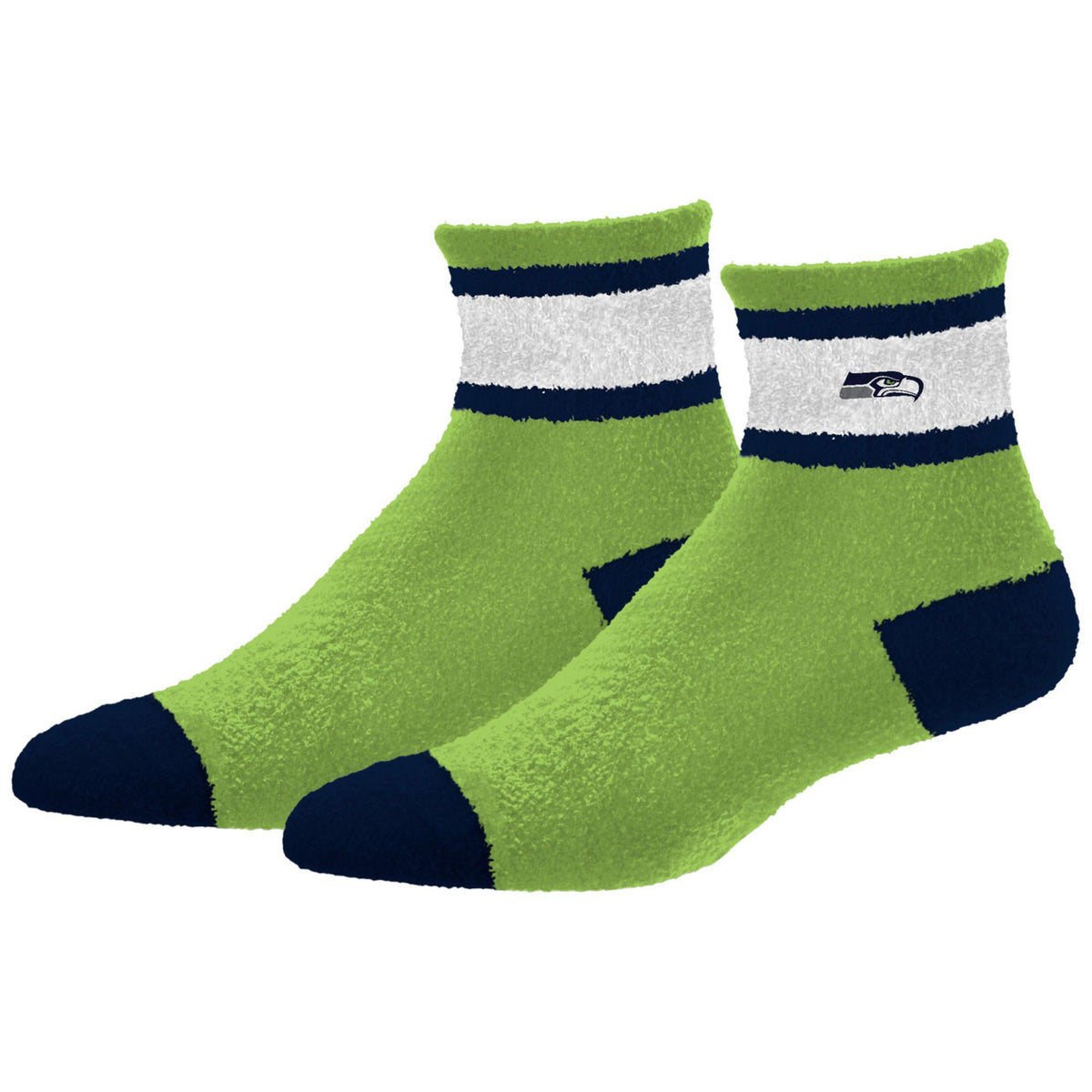 NFL Seattle Seahawks For Bare Feet Cuff Stripe Sock- Green
