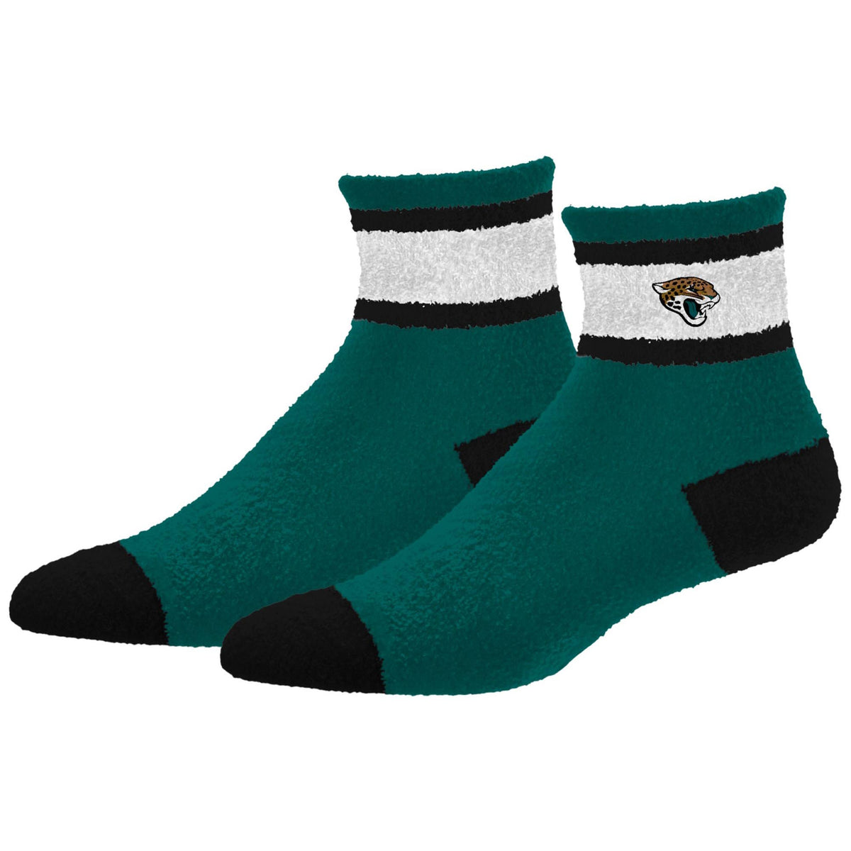 NFL Jacksonville Jaguars For Bare Feet Cuff Stripe Sock- Teal