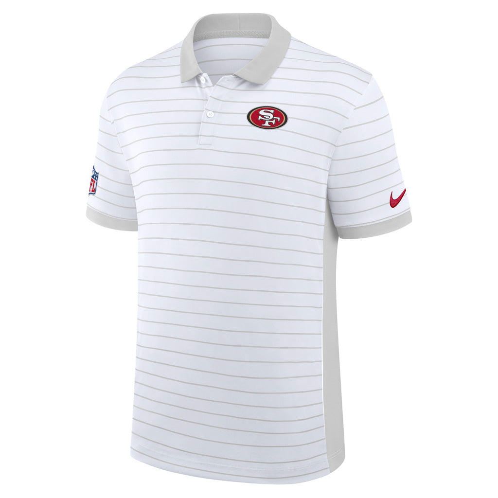 NFL San Francisco 49ers Nike 2025 Dri-Fit Striped Polo - White