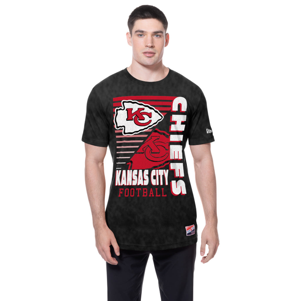 NFL Kansas City Chiefs New Era Throwback Wash T-Shirt - Black