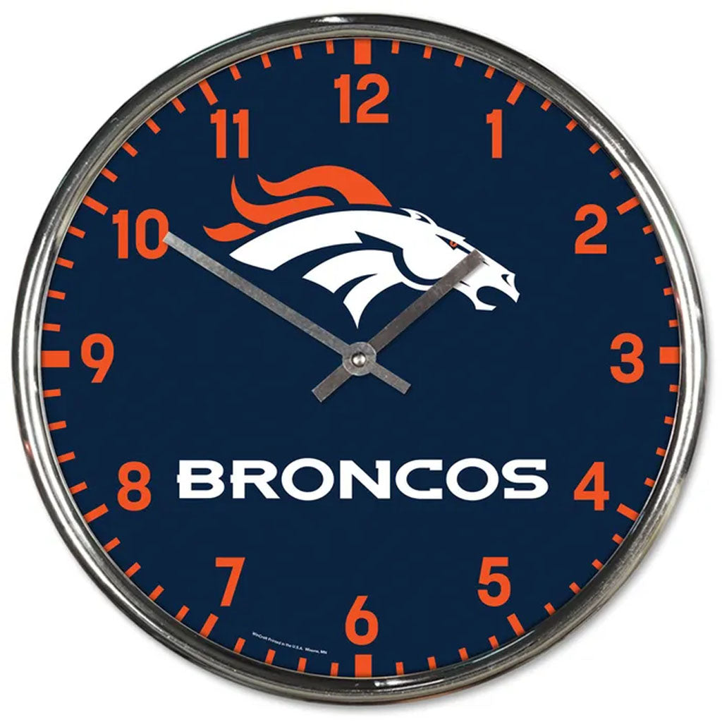NFL Denver Broncos WinCraft Chrome Clock