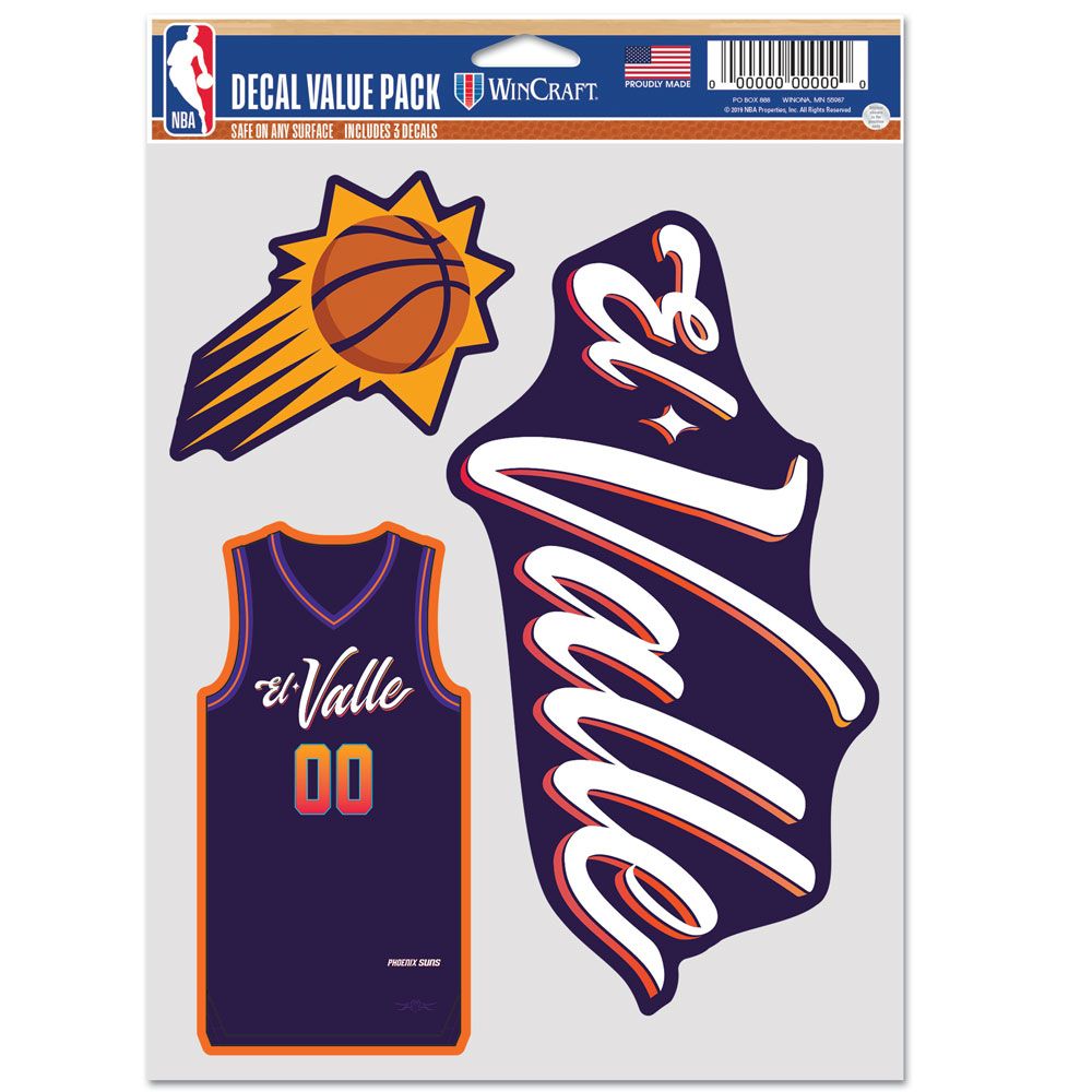 NBA Phoenix Suns WinCraft 2023/24 City Edition 3-Pack Fan Decal Sheet