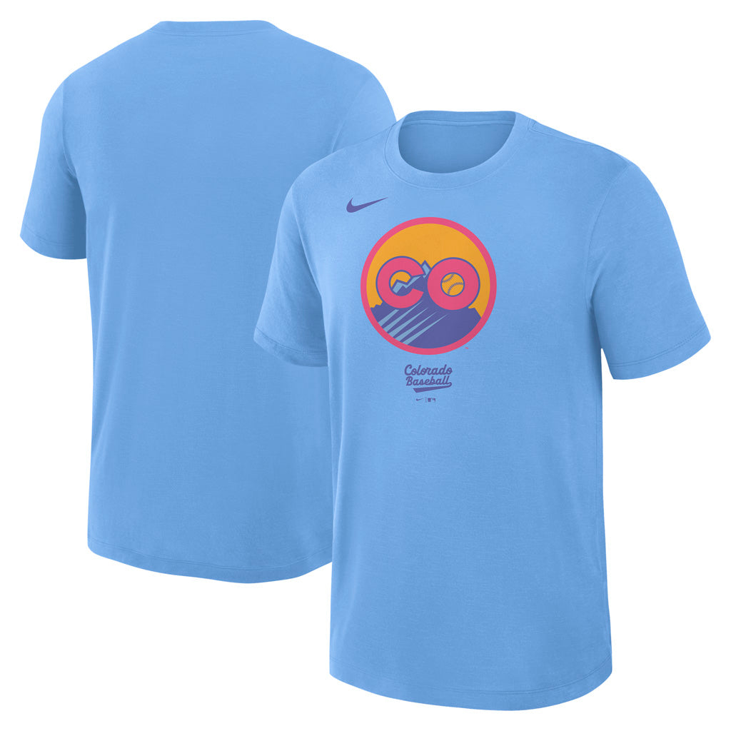 MLB Colorado Rockies Nike 2025 City Connect Novelty Slub T-Shirt - Light Blue