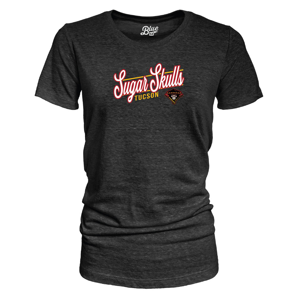 Tucson Sugar Skulls Women's Blue 84 Jm Fealty Jr Tee - Black