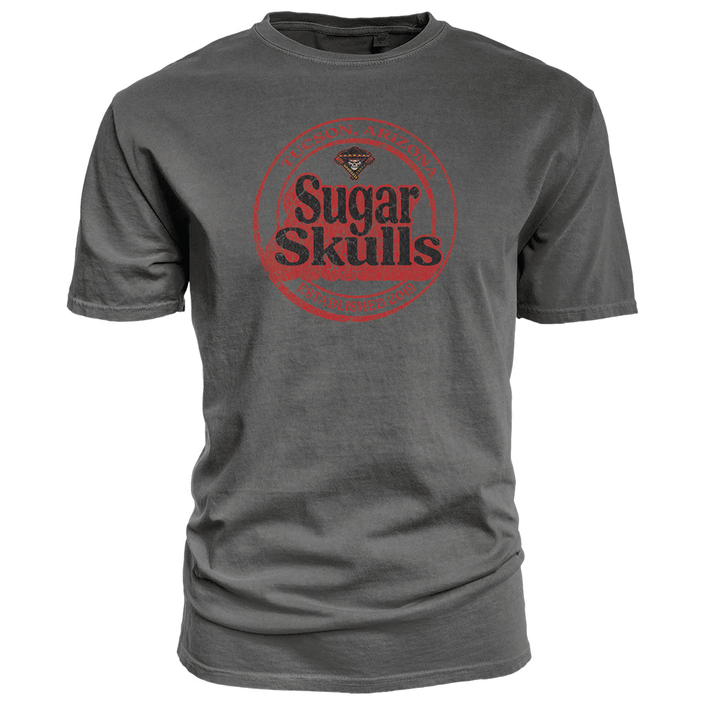 Tucson Sugar Skulls Blue 84 Self Study Ringspun Tee - Black