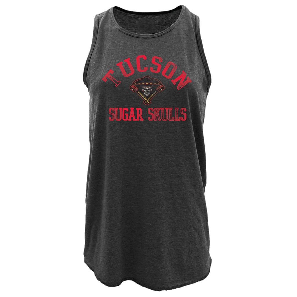Tucson Sugar Skulls Women's Blue 84 Experience Racer Back Tank - Black