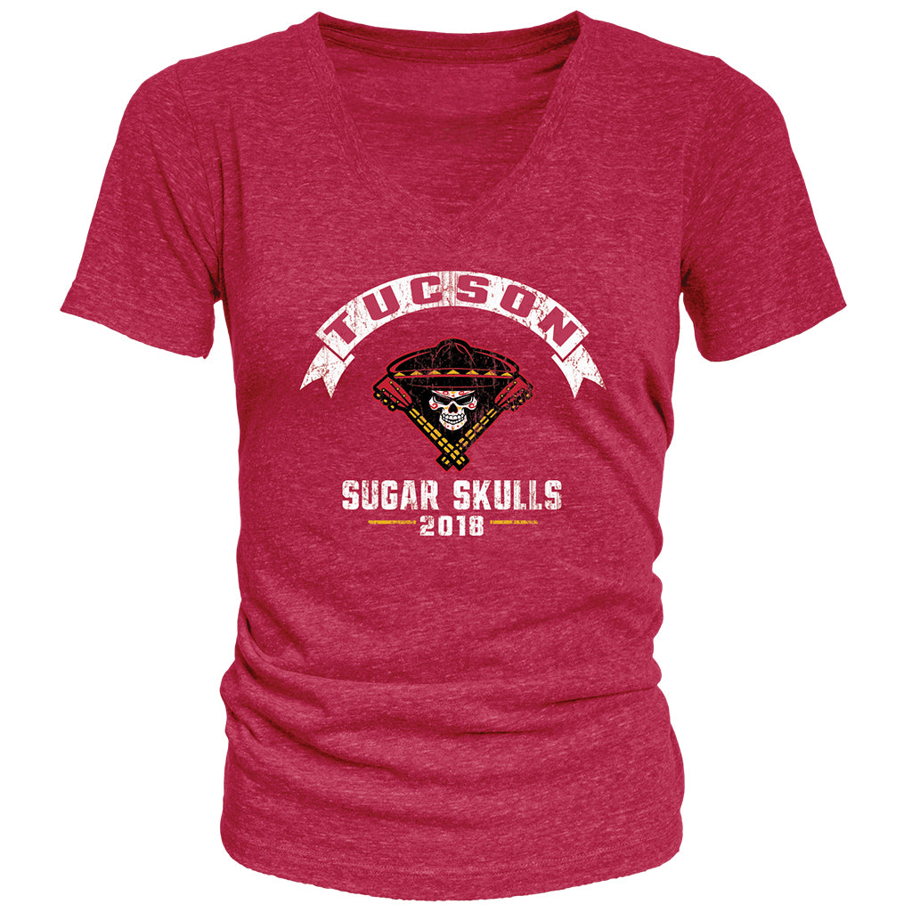Tucson Sugar Skulls Women's Blue 84 Second Rate Tee - Red